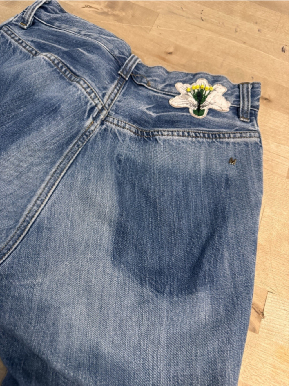 Muveil Japan Women’s Pearl Embroidery Jeans Bottoms 34eu - Picture 4 of 11